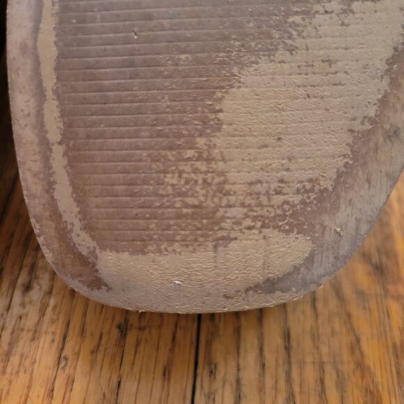 Kurt Geiger 8.5 Patent Leather Beige Platform Heeled Sandals Gold Eagle Buckle - Picture 10 of 13